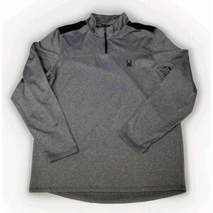 Spyder Active Pullover Mens Medium Gray Long Sleeve 1/4 Zip Athletic Top